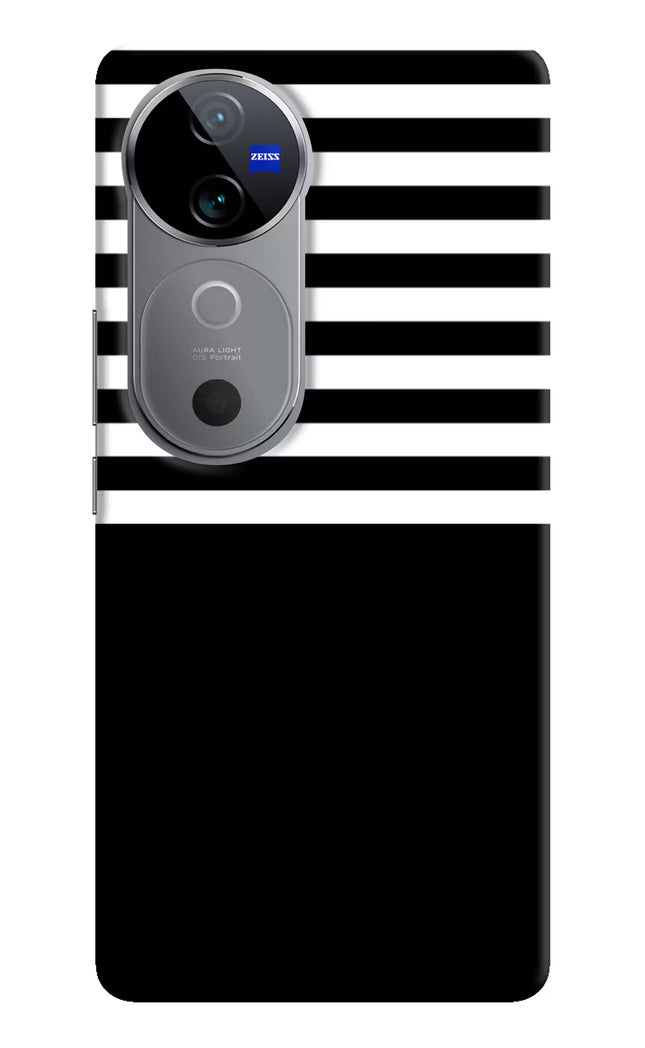 Black and White Print Vivo V40 5G Hard Case Back Cover by Casekaro