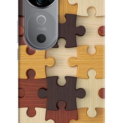 Wooden Puzzle Vivo V40 5G Hard Case Back Cover by Casekaro