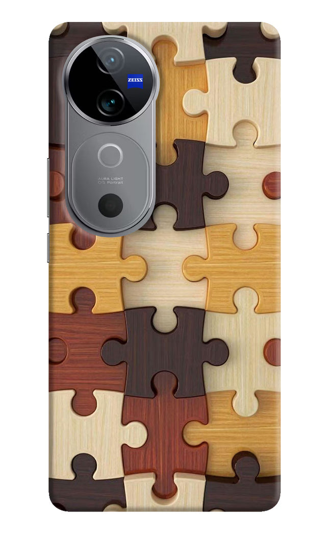 Wooden Puzzle Vivo V40 5G Hard Case Back Cover by Casekaro