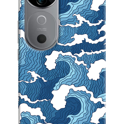 Blue Waves Vivo V40 5G Hard Case Back Cover by Casekaro