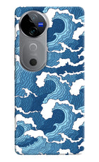 Blue Waves Vivo V40 5G Hard Case Back Cover by Casekaro