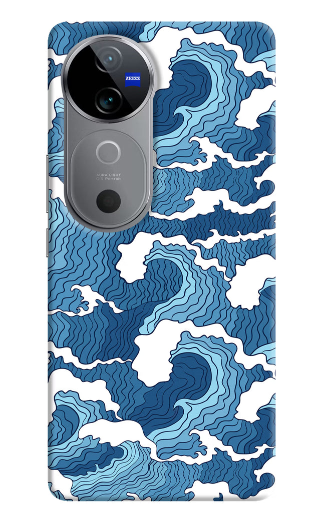 Blue Waves Vivo V40 5G Hard Case Back Cover by Casekaro