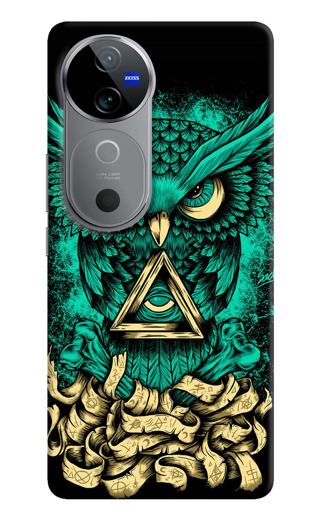 Green Owl Vivo V40 5G Hard Case Back Cover by Casekaro