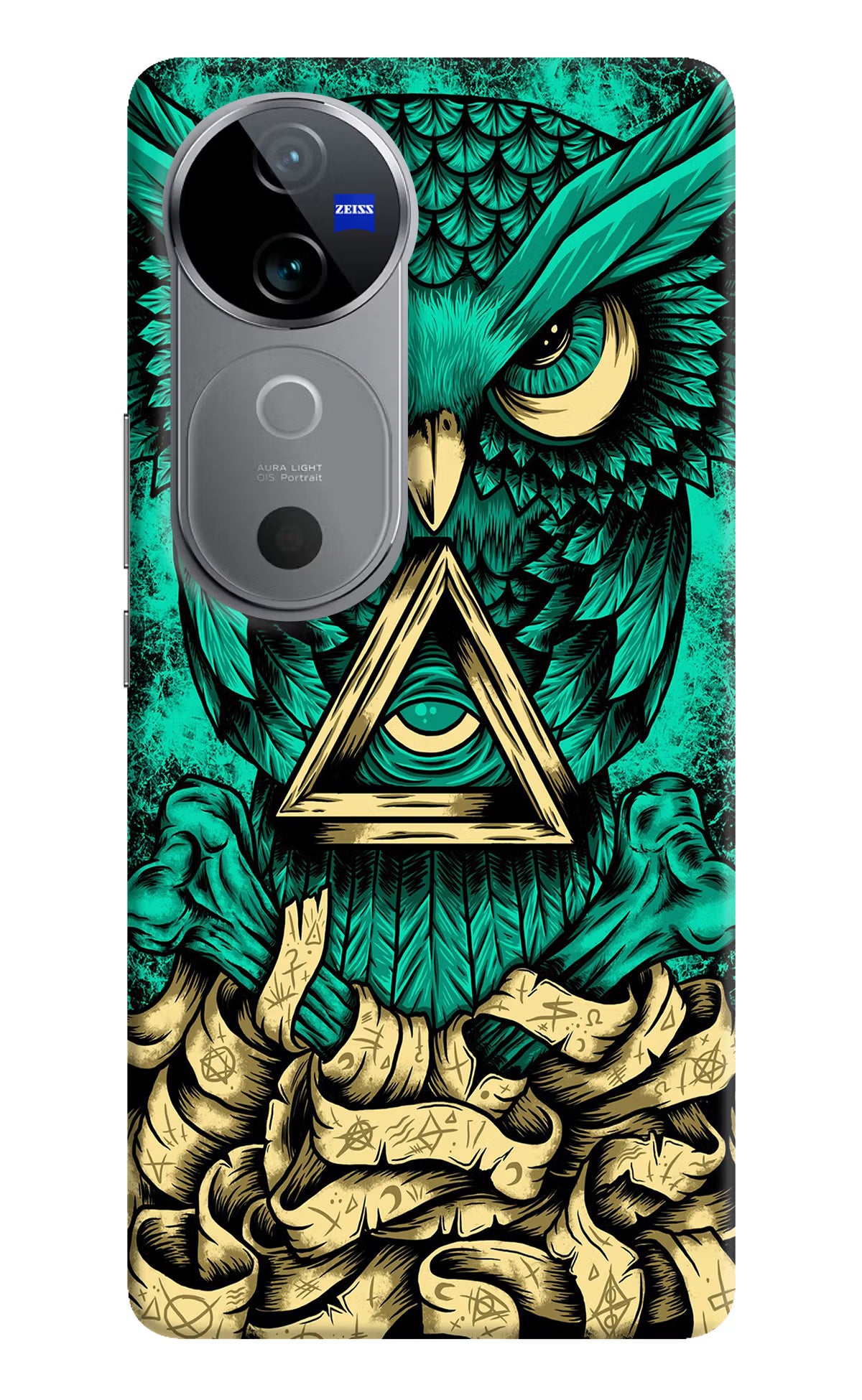 Green Owl Vivo V40 5G Hard Case Back Cover by Casekaro