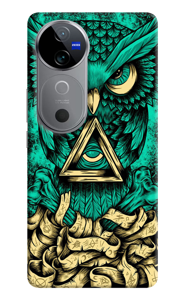 Green Owl Vivo V40 5G Hard Case Back Cover by Casekaro