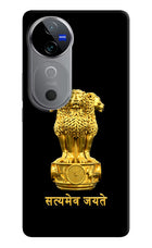 Satyamev Jayate Golden Vivo V40 5G Hard Case Back Cover by Casekaro