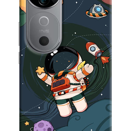 Cartoon Astronaut Vivo V40 5G Hard Case Back Cover by Casekaro