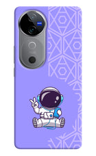 Cute Astronaut Chilling Vivo V40 5G Hard Case Back Cover by Casekaro