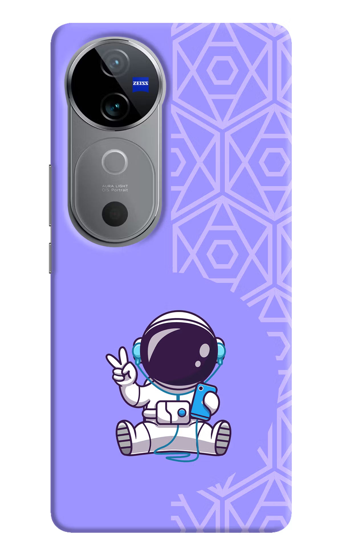 Cute Astronaut Chilling Vivo V40 5G Hard Case Back Cover by Casekaro