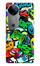 Game Doodle Vivo V40 5G Hard Case Back Cover by Casekaro