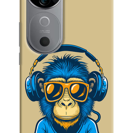 Monkey Headphone Vivo V40 5G Hard Case Back Cover by Casekaro