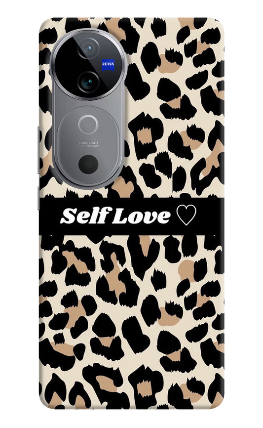 Leopard Print Self Love Vivo V40 5G Hard Case Back Cover by Casekaro