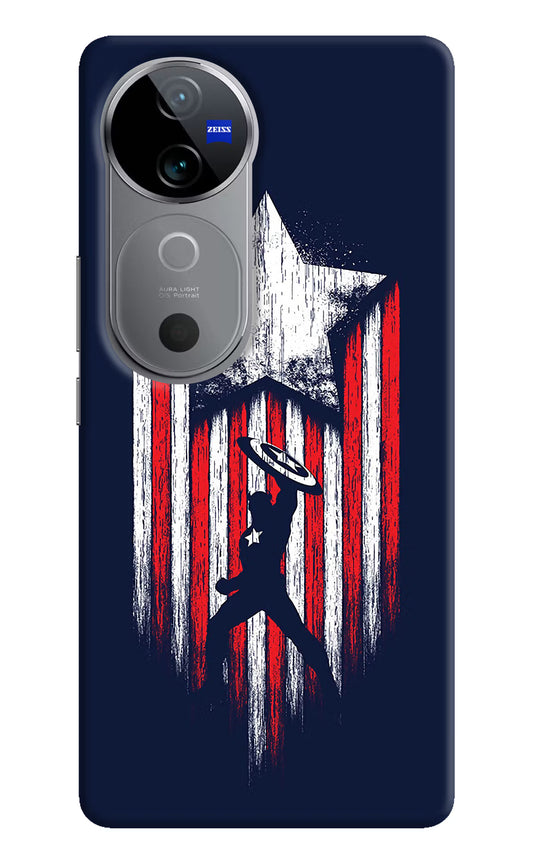 Captain America Marvel Art Vivo V40 5G Hard Case Back Cover by Casekaro