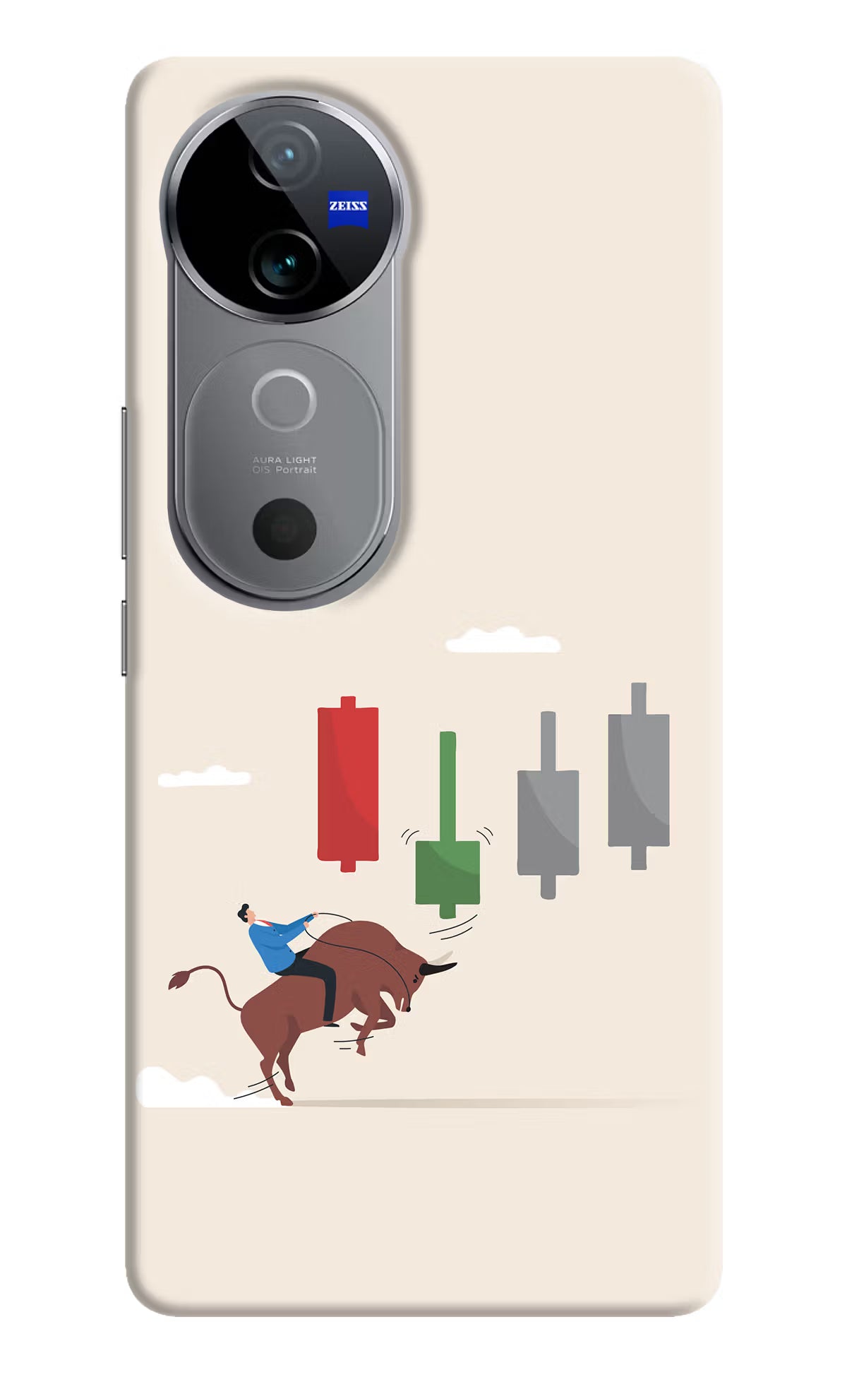 Bull Trading Momentum Vivo V40 5G Hard Case Back Cover by Casekaro