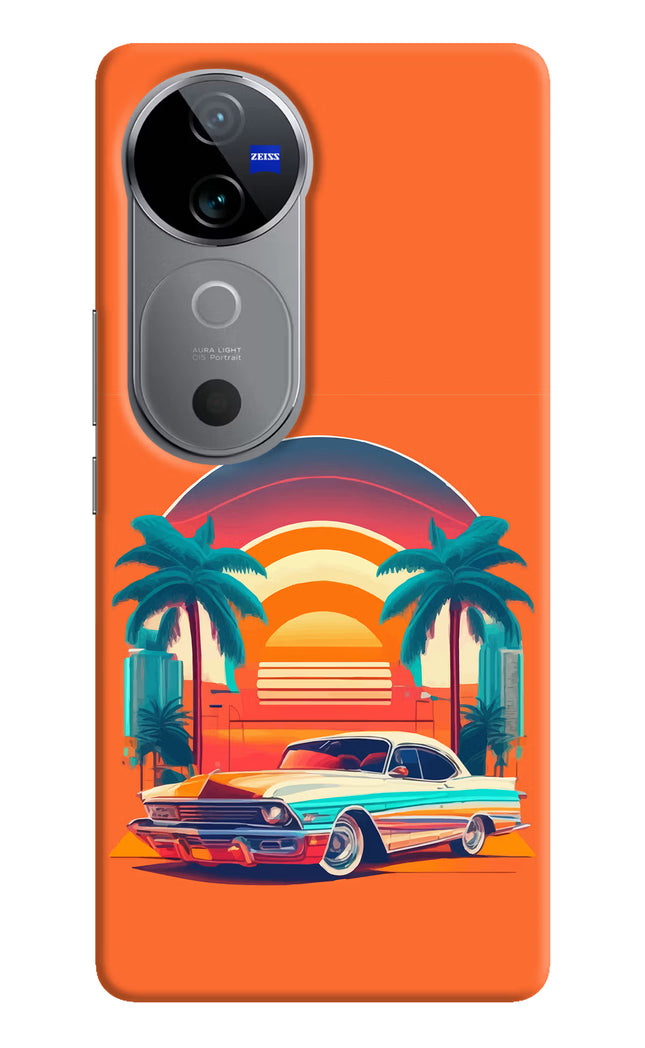 Palm Drive 80s Vivo V40 5G Hard Case Back Cover by Casekaro