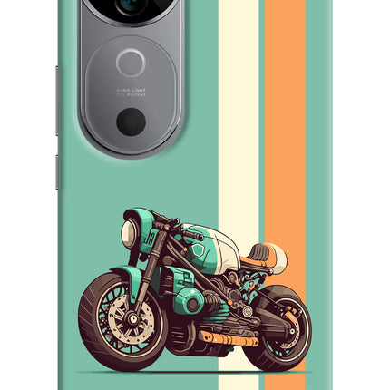 Striped Moto Drift Vivo V40 5G Hard Case Back Cover by Casekaro