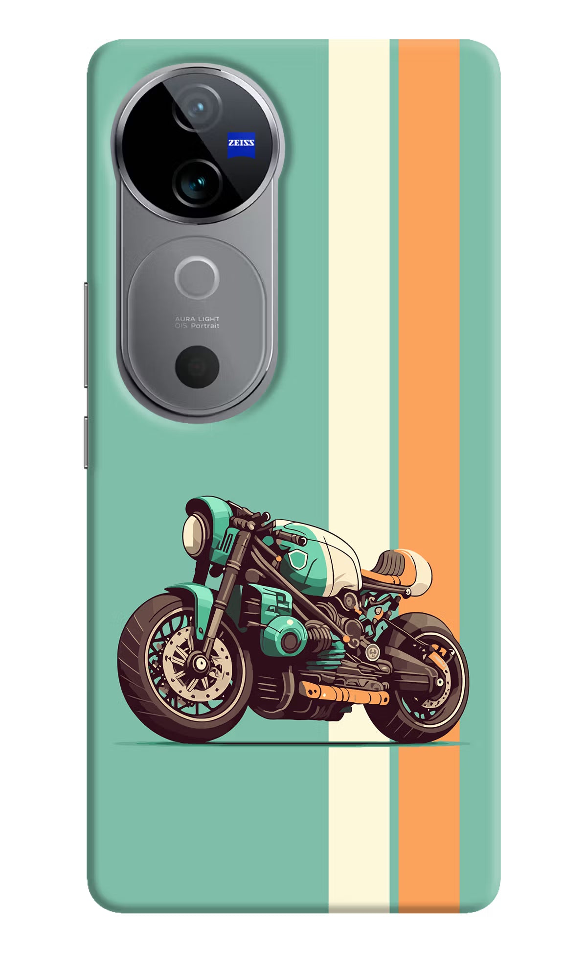 Striped Moto Drift Vivo V40 5G Hard Case Back Cover by Casekaro