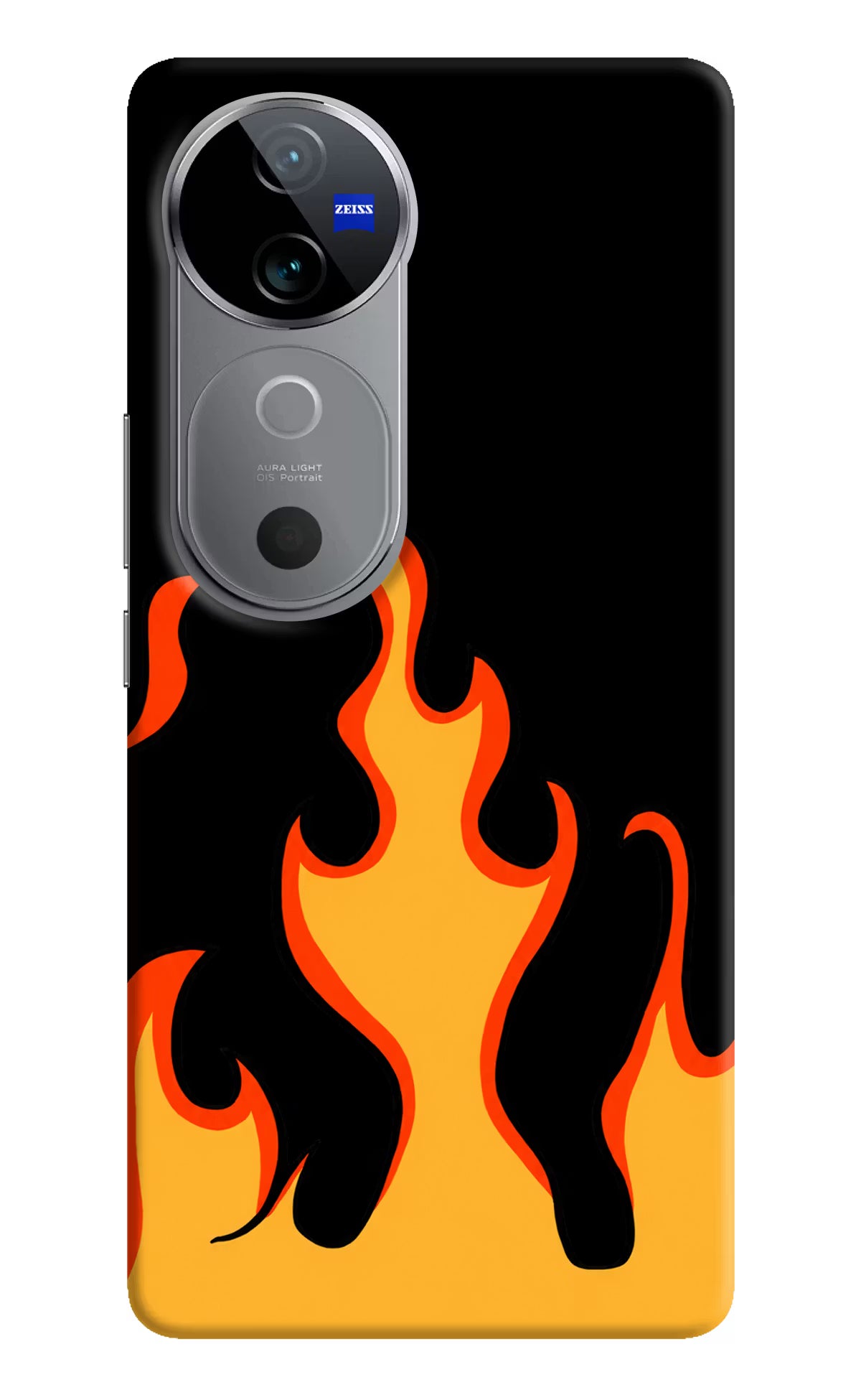 Fired Up – Black Vivo V40 5G Hard Case Back Cover by Casekaro