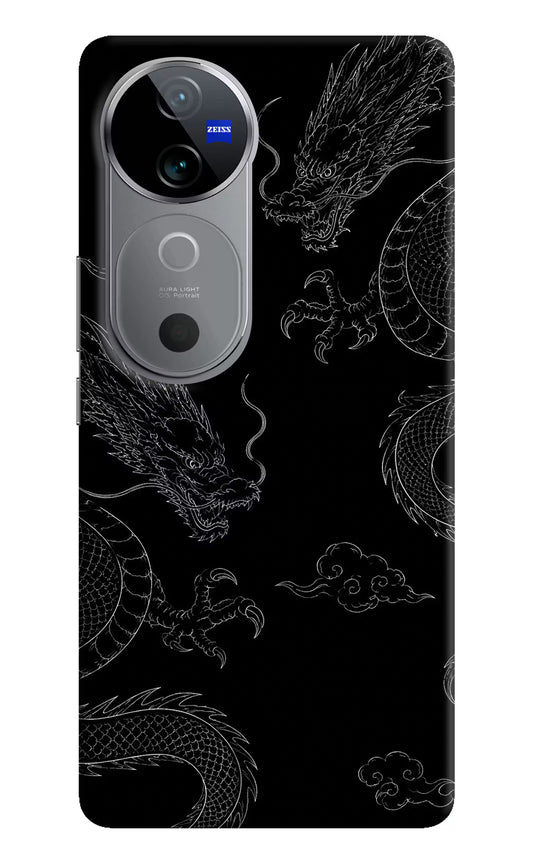 Twin Dragons Vivo V40 5G Hard Case Back Cover by Casekaro
