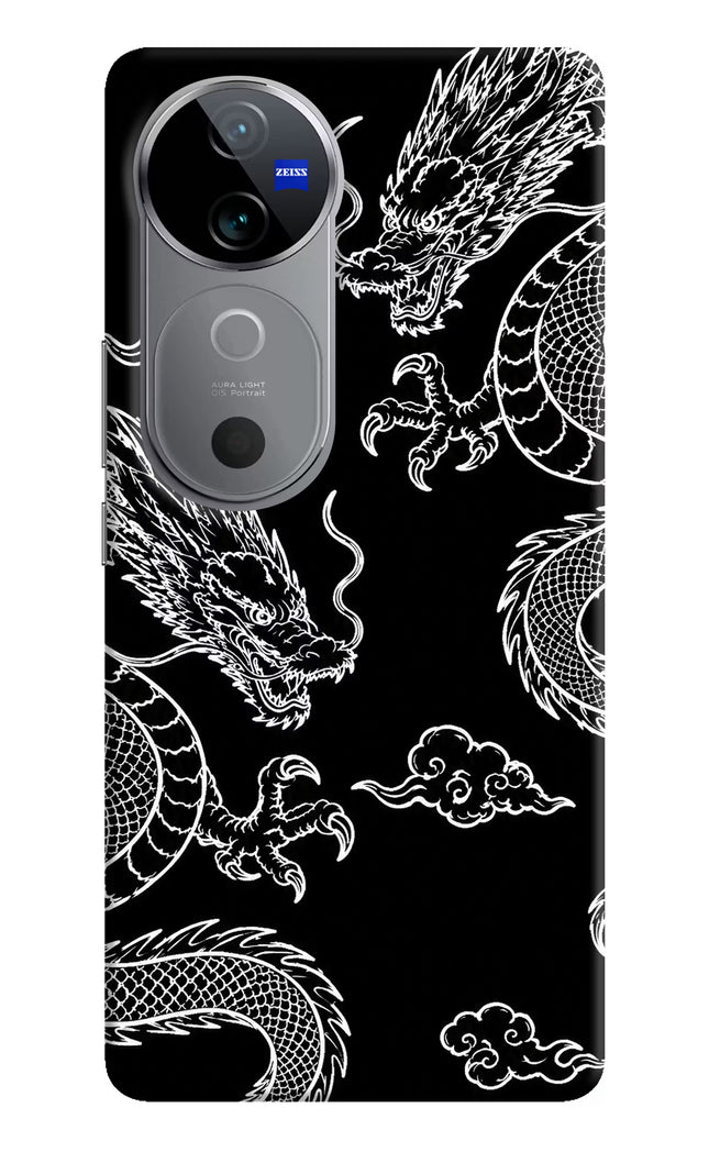 Twin Dragons Vivo V40 5G Hard Case Back Cover by Casekaro