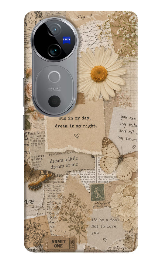 Vintage case Vivo V40 5G Hard Case Back Cover by Casekaro