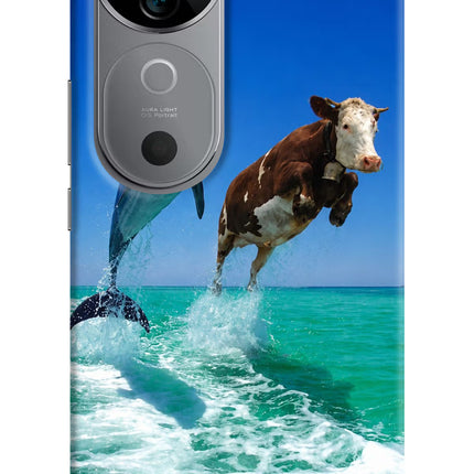 Dolphin vs Cow Vivo V40 5G Hard Case Back Cover by Casekaro