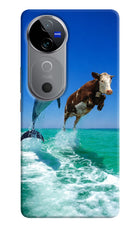 Dolphin vs Cow Vivo V40 5G Hard Case Back Cover by Casekaro