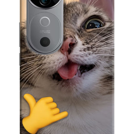 Silly Cat Call Vivo V40 5G Hard Case Back Cover by Casekaro