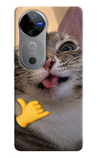 Silly Cat Call Vivo V40 5G Hard Case Back Cover by Casekaro