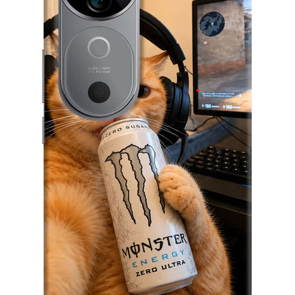 Gamer Cat Energy Vivo V40 5G Hard Case Back Cover by Casekaro