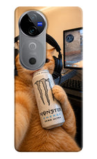 Gamer Cat Energy Vivo V40 5G Hard Case Back Cover by Casekaro