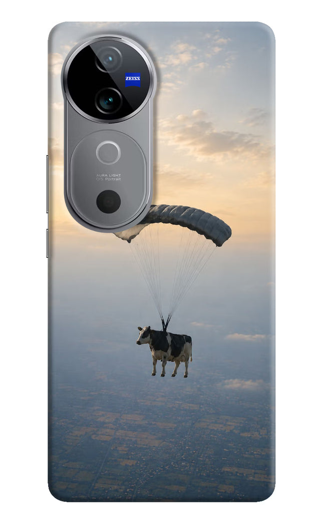 Skydiving Cow Vivo V40 5G Hard Case Back Cover by Casekaro