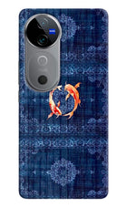 Koi Blue Vivo V40 5G Hard Case Back Cover by Casekaro