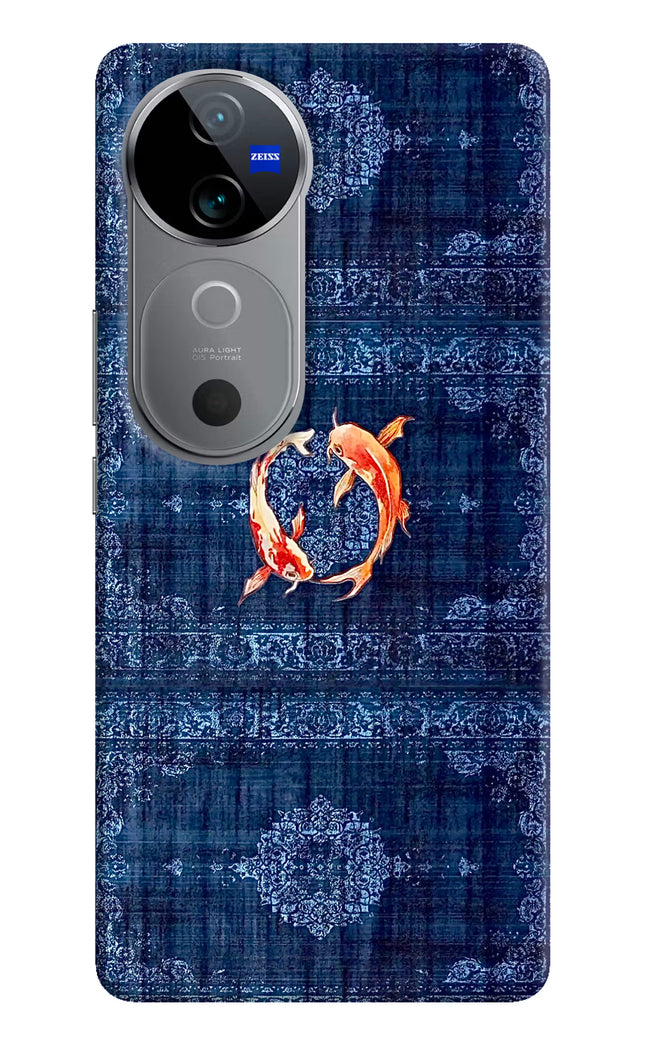 Koi Blue Vivo V40 5G Hard Case Back Cover by Casekaro