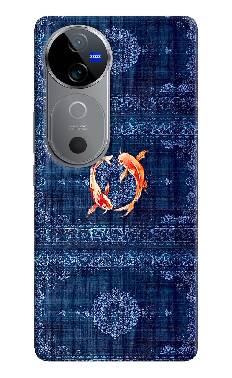 Koi Blue Vivo V40 5G Back Cover, Hard case