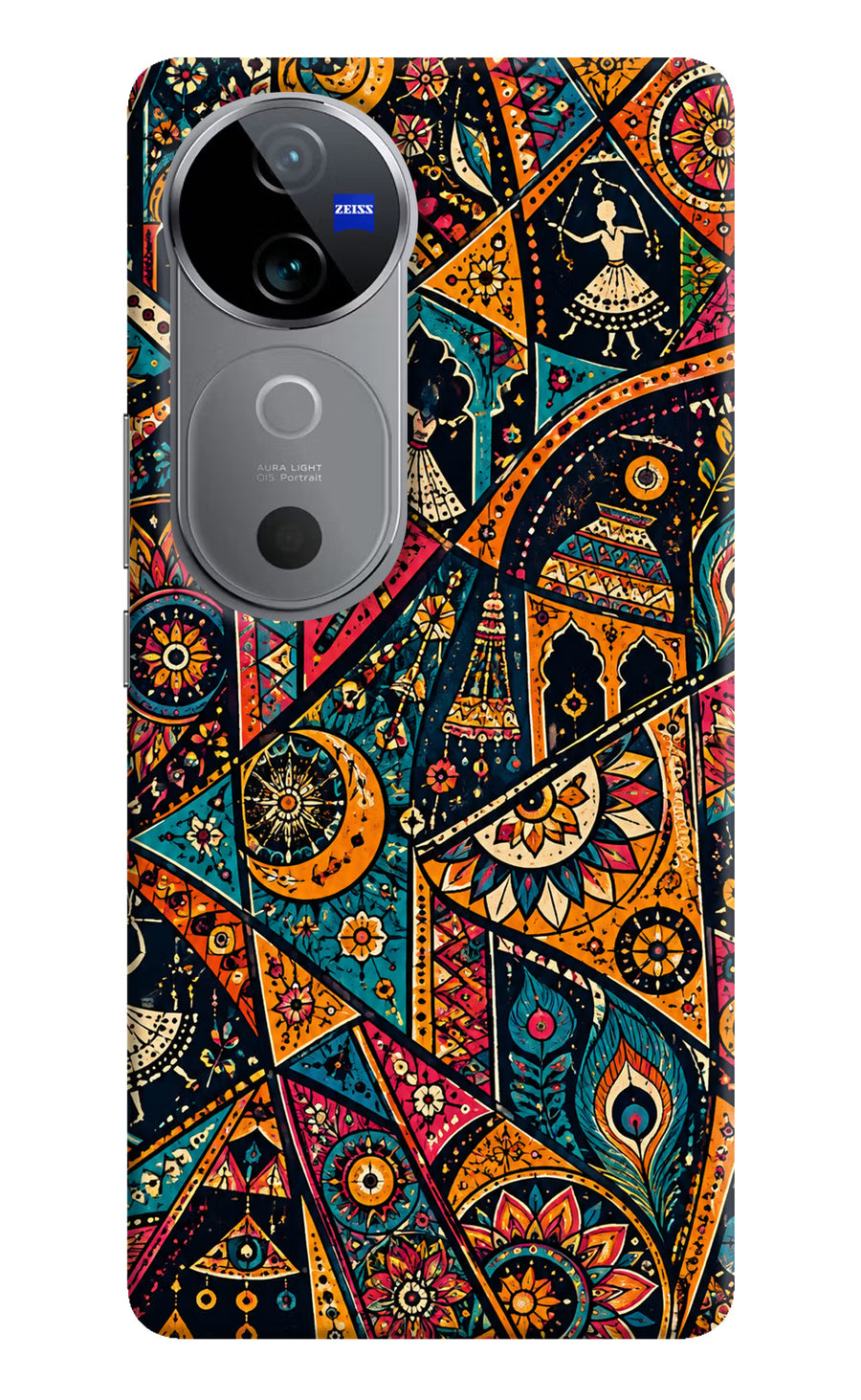Folk Print Vivo V40 5G Back Cover, Hard case