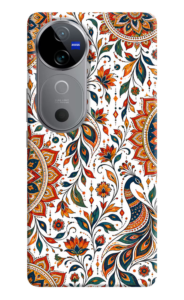 White Mayura Vivo V40 5G Hard Case Back Cover by Casekaro