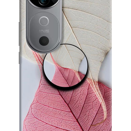 White Pink Leaf Vivo V40 5G Pop Case by Casekaro