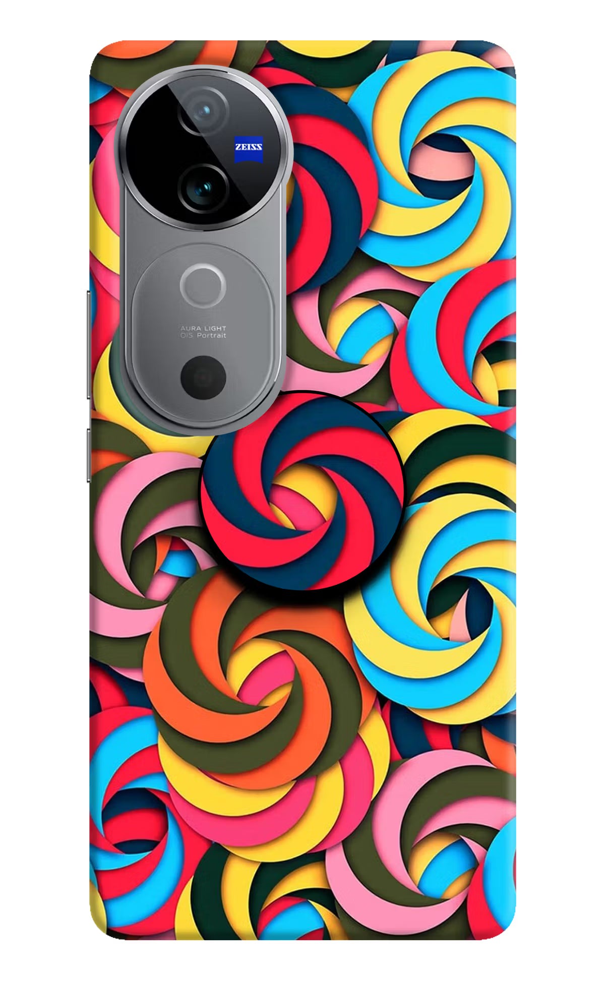 Spiral Pattern Vivo V40 5G Pop Case by Casekaro