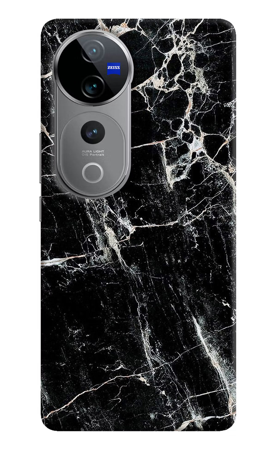 Black Marble Texture Vivo V40 Pro 5G Back Cover, Hard case