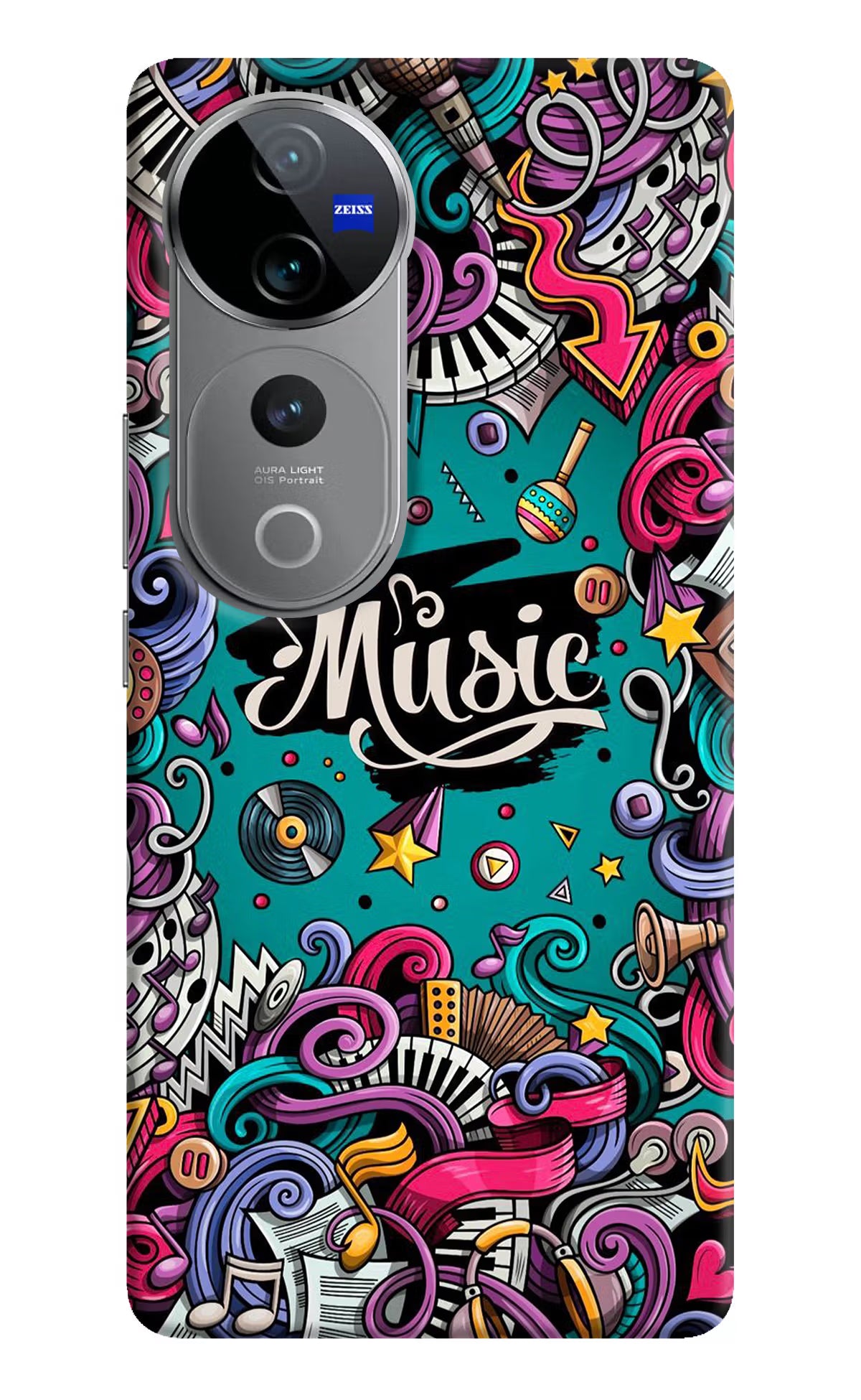 Music Graffiti Vivo V40 Pro 5G Hard Case Back Cover by Casekaro
