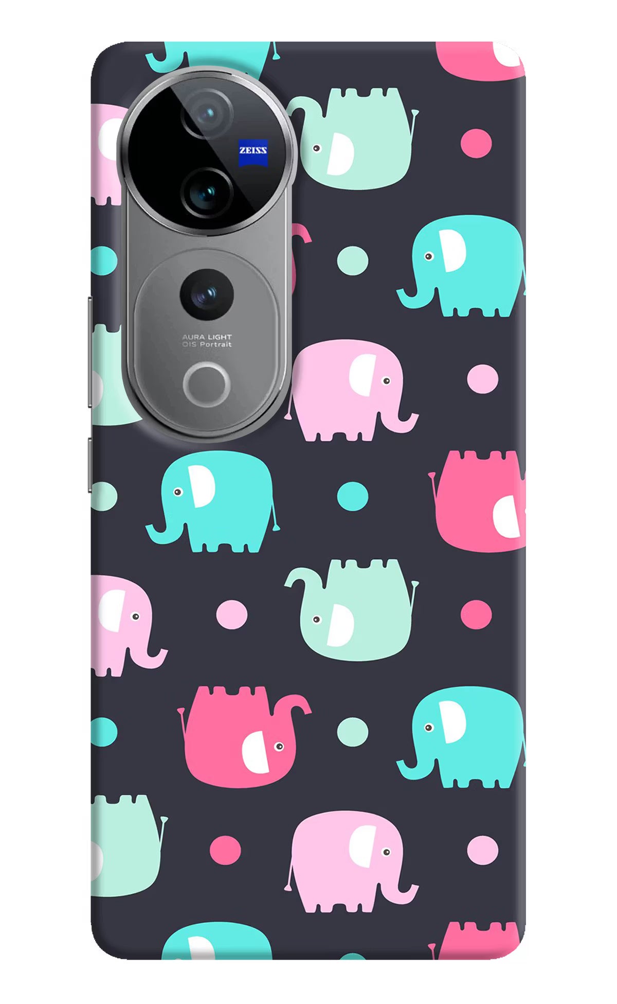 Elephants Vivo V40 Pro 5G Hard Case Back Cover by Casekaro