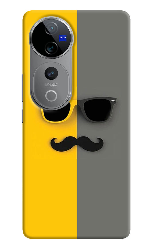 Sunglasses with Mustache Vivo V40 Pro 5G Back Cover