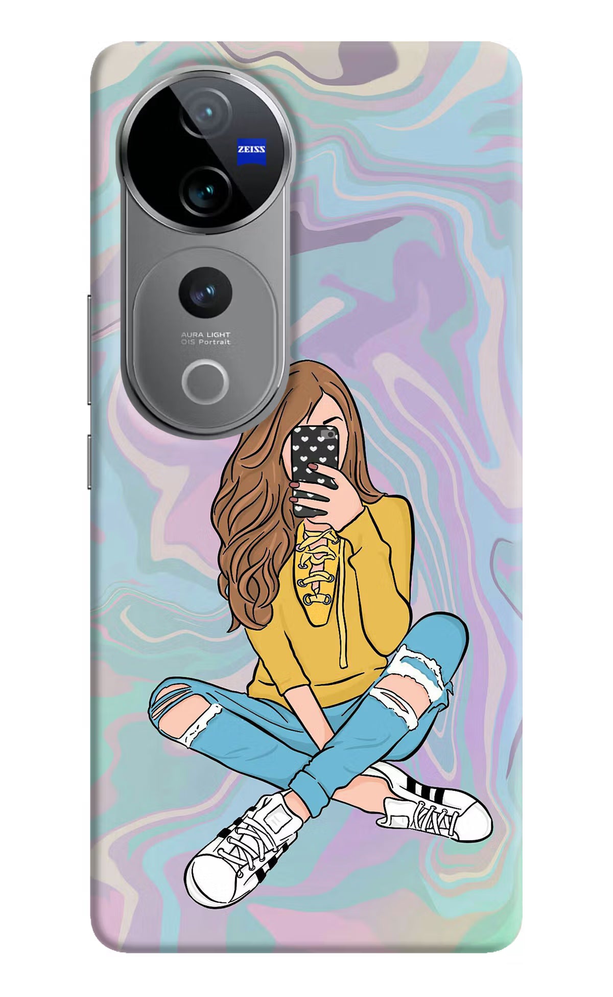 Selfie Girl Vivo V40 Pro 5G Hard Case Back Cover by Casekaro