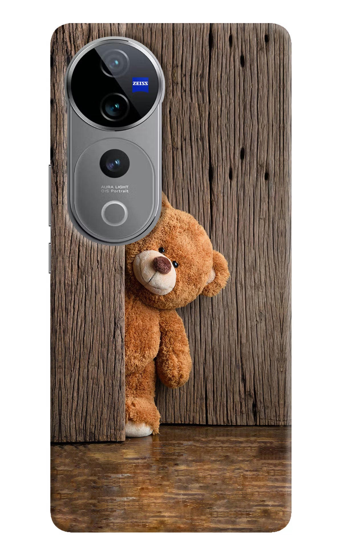 Teddy Wooden Vivo V40 Pro 5G Hard Case Back Cover by Casekaro