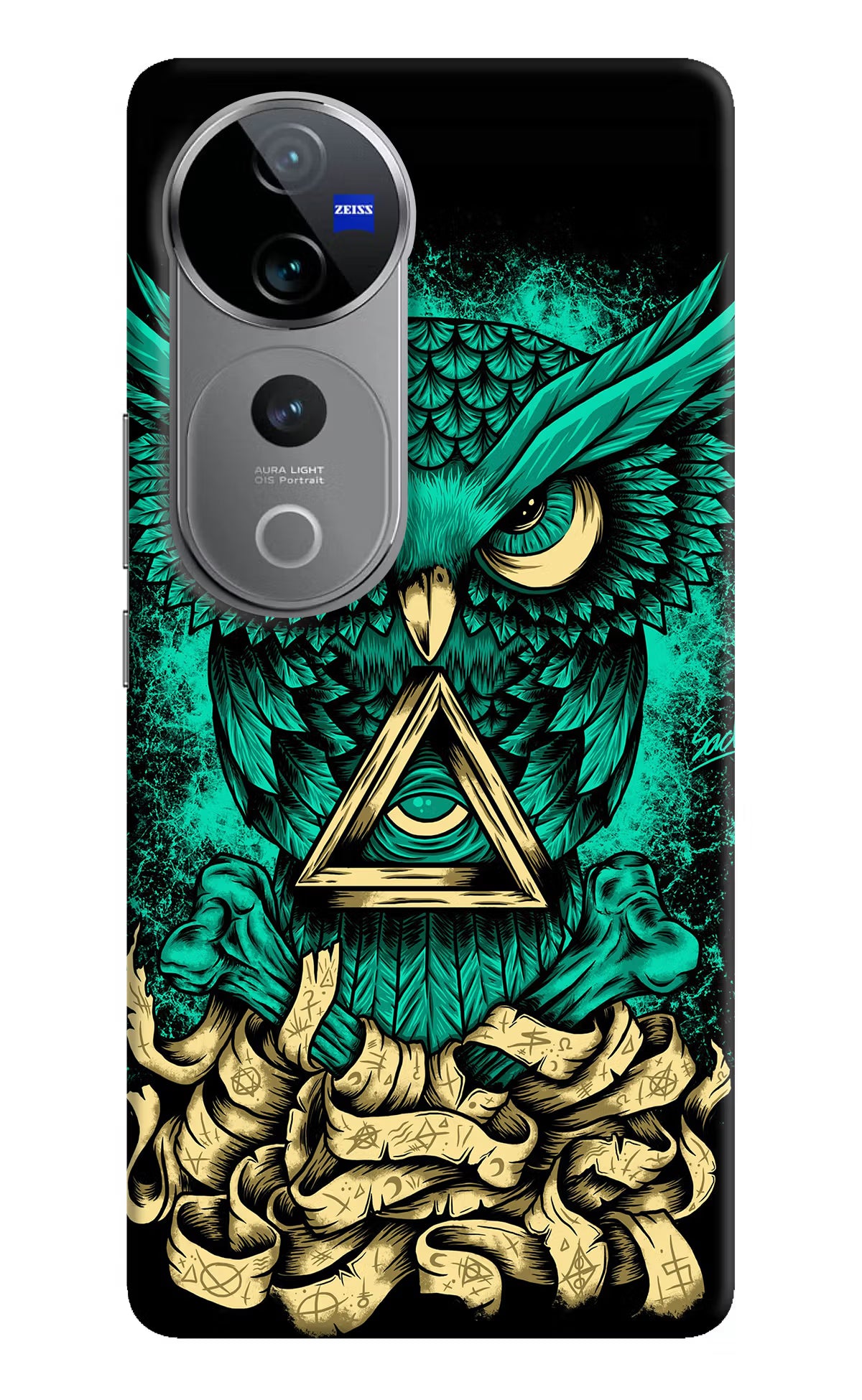Green Owl Vivo V40 Pro 5G Hard Case Back Cover by Casekaro