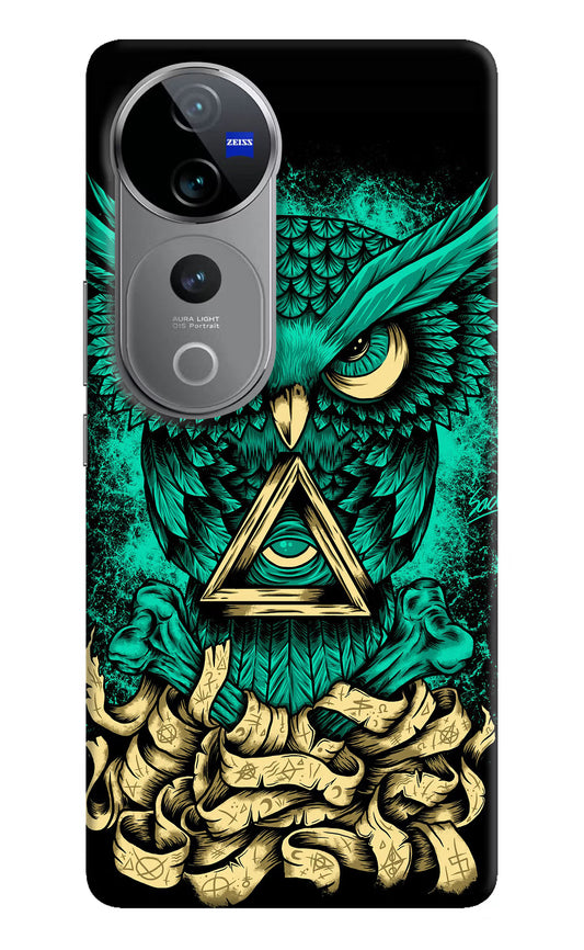 Green Owl Vivo V40 Pro 5G Hard Case Back Cover by Casekaro