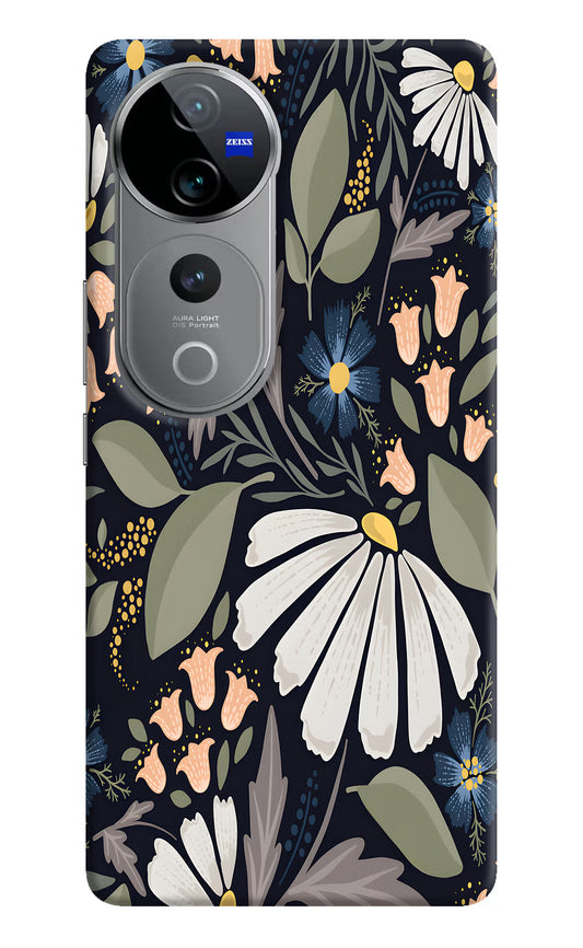 Flowers Art Vivo V40 Pro 5G Hard Case Back Cover by Casekaro