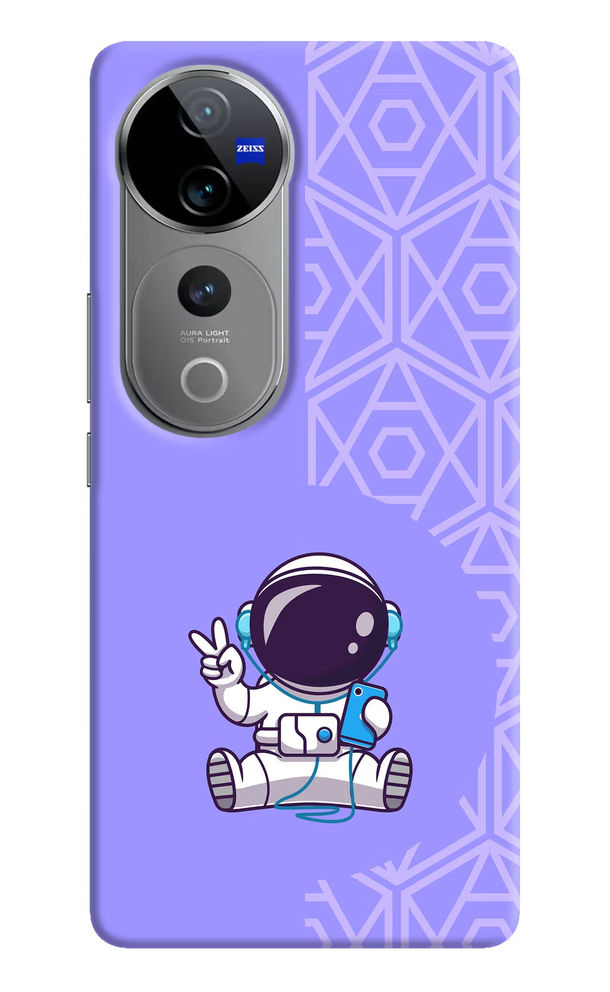 Cute Astronaut Chilling Vivo V40 Pro 5G Hard Case Back Cover by Casekaro