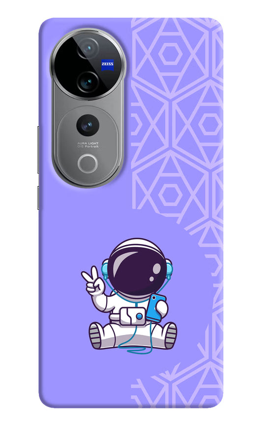 Cute Astronaut Chilling Vivo V40 Pro 5G Hard Case Back Cover by Casekaro